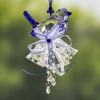 Set of 6 Assorted Hanging Acrylic Sparrow Ornaments with Bells