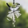 Set of 6 Assorted Hanging Acrylic Sparrow Ornaments with Bells