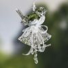 Set of 6 Assorted Hanging Acrylic Sparrow Ornaments with Bells
