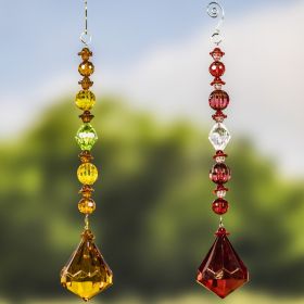 Set of 6 Assorted 13" Long Hanging Acrylic Diamond Decor in 2 Assorted Colors