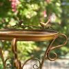 Shallow Antique Copper Birdbath with Three Leg Stand