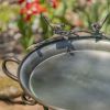 Shallow Galvanized Birdfeeder and Tray with Three Leg Stand