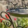 Shallow Galvanized Birdfeeder and Tray with Three Leg Stand