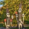 Set of 2 Standing Halloween Skeleton Soldiers