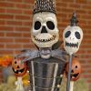Set of 2 Standing Halloween Skeleton Soldiers