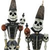 Set of 2 Standing Halloween Skeleton Soldiers