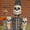 Set of 2 Standing Halloween Skeleton Soldiers