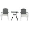 Alexandra Square 3-Piece Outdoor Furniture Patio Bistro Set, Gray