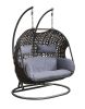 ACME Vasta Patio Swing Chair with Stand, Fabric & Wicker (1Set/3Ctn) 45084