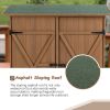 56"L x 19.5"W x 64"H Outdoor Storage Shed with Lockable Door, Wooden Tool Storage Shed w/Detachable Shelves & Pitch Roof,Yellow Brown